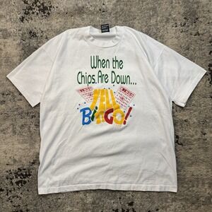 Vintage 90s Bingo T-Shirt Single Stitch Made USA Best Fruit of Loom Funny L